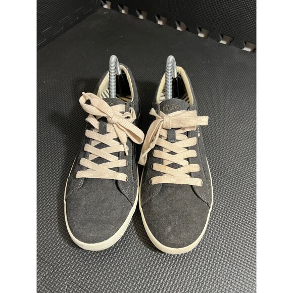 Taos Gray Charcoal‎ Star Canvas Lace Up Low Top Casual Sneakers Womans Size 10 - Picture 6 of 7